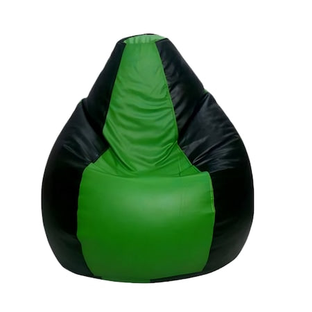 Fotoliu puf, tip para, verde si negru, umplut cu perle din polistiren, utilizabil in interior/exterior, husa detasabila, Bean Bag Montana